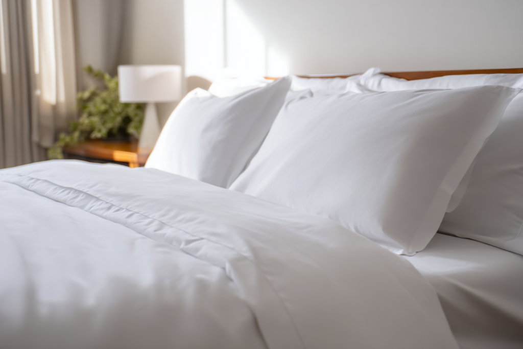 Pristine bedroom and bathroom detail — Sacred Space residential cleaning Hunter Valley